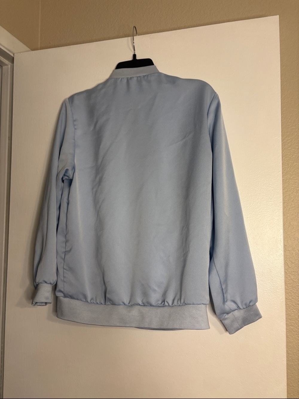 Topshop Pale Blue Zip-Up Bomber Jacket - Picture 3 of 4
